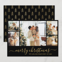 Elegante Tarjeta de Navidades de Collage de fotos 