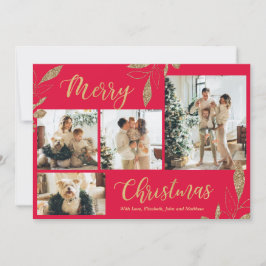 Elegante Tarjeta de Navidades de Collage de fotos 