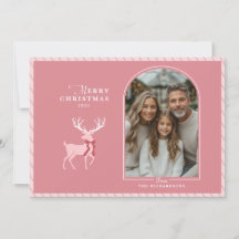 Elegante tarjeta de Navidades de foto de renos ros