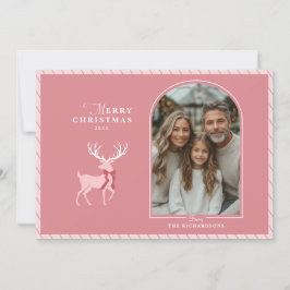 Elegante tarjeta de Navidades de foto de renos ros