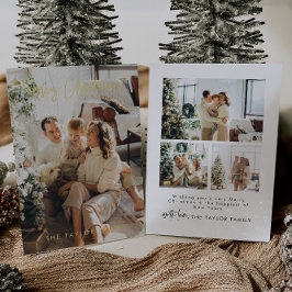 Elegante tarjeta de Navidades de foto Relieve meta