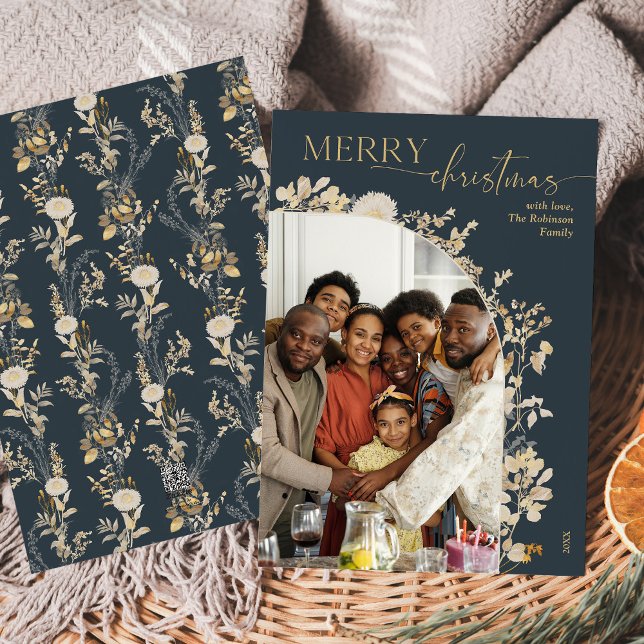 Elegante tarjeta de Navidades de fotografía Blue G (Subido por el creador)