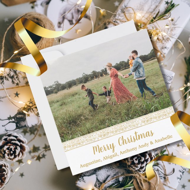 Elegante tarjeta de Navidades de fotografía con fl (Subido por el creador)