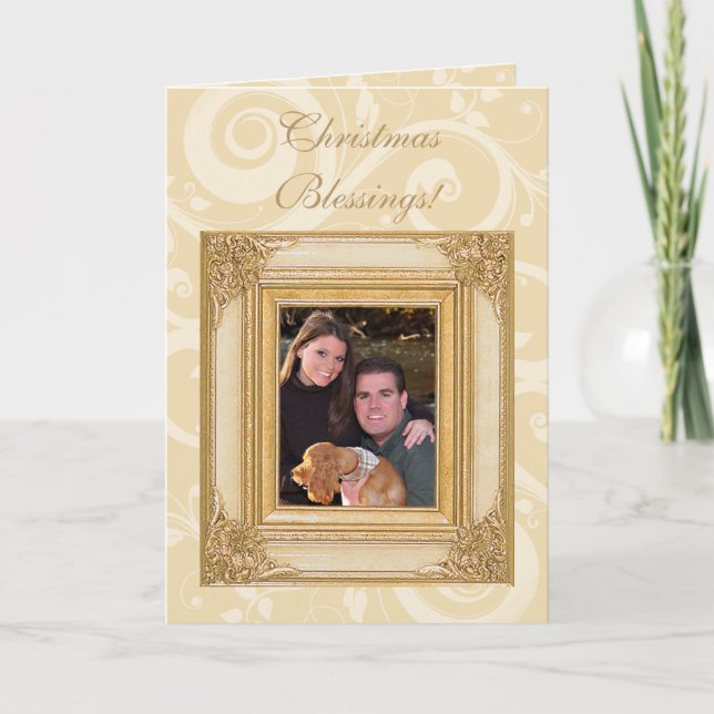 Elegante tarjeta de Navidades de fotografía cristi (Anverso)