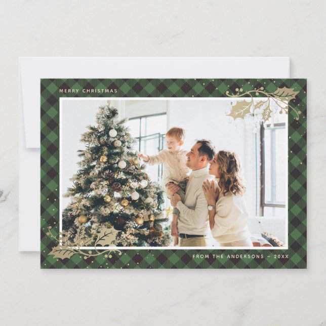 Elegante tarjeta de Navidades de fotografía de Gre (Anverso)