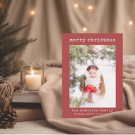 Elegante tarjeta de Navidades de fotografía famili