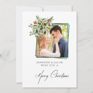 Elegante tarjeta de Navidades de fotografía floral