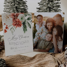 Elegante tarjeta de Navidades de fotografía Holly