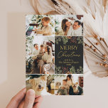 Elegante Tarjeta de Navidades de fotos con guión d<br><div class="desc">Esta elegante tarjeta navideña incluye cinco de sus fotos personales favoritas en una única cuadrícula de fotos de apariencia estratificada. Para realizar cambios avanzados,  seleccione Personalizar -> Editar usando la herramienta Diseño.</div>