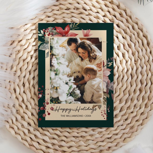 Elegante Tarjeta de Navidades de fotos de flores d (Subido por el creador)