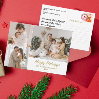 Elegante tarjeta de Navidades de fotos de vacacion