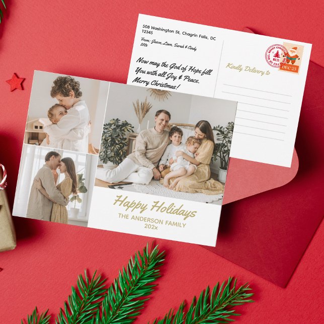 Elegante tarjeta de Navidades de fotos de vacacion (Subido por el creador)