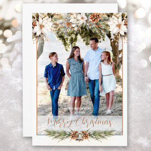 Elegante tarjeta de Navidades de fotos en blanco y