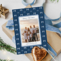 Elegante tarjeta de Navidades de la familia azul