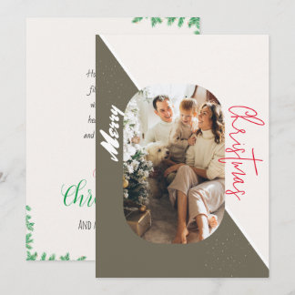 Elegante tarjeta de Navidades de la familia fotogr