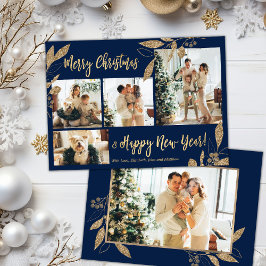 Elegante tarjeta de Navidades de la Marina de Oro 