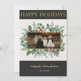 Elegante tarjeta de Navidades de la vegetación