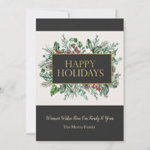 Elegante tarjeta de Navidades de la vegetación