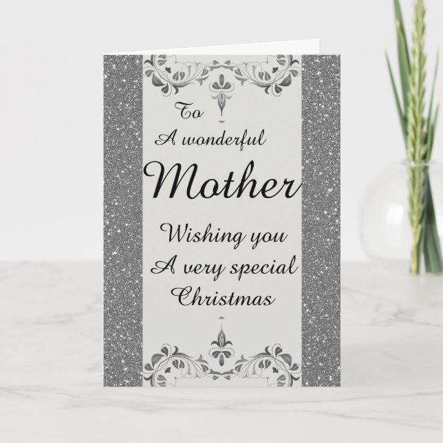 Elegante tarjeta de Navidades de madres maravillos (Anverso)