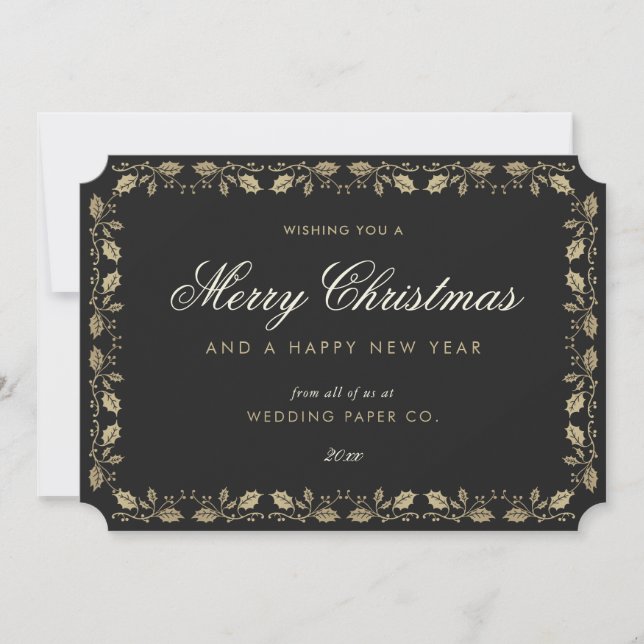 Elegante tarjeta de Navidades de negocios Black Go (Anverso)