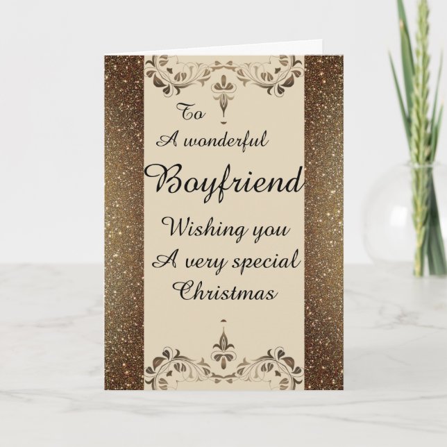 Elegante tarjeta de Navidades de novio maravilloso (Anverso)