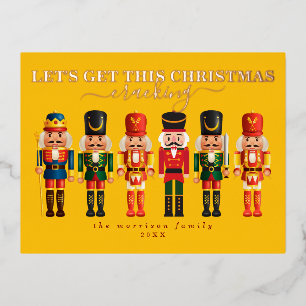 Elegante tarjeta de Navidades de nueces de Relieve