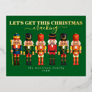 Elegante tarjeta de Navidades de nueces de Relieve