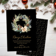 Elegante Tarjeta de Navidades de Wreath Greenery c