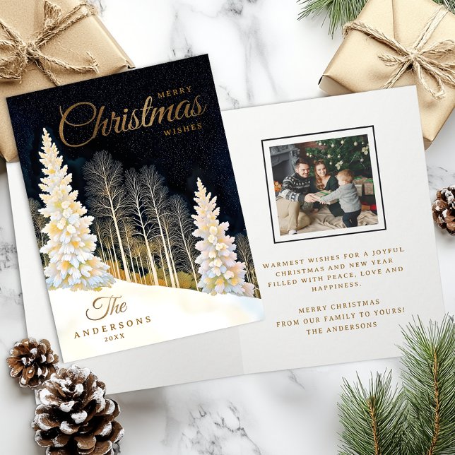 Elegante Tarjeta de Navidades Familiares Winter Wo (Elegant Christmas Card)