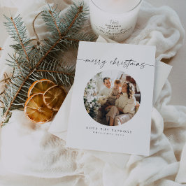 Elegante tarjeta de Navidades fotográficos familia