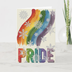 Elegante Tarjeta de Navidades Gay de Arte Orgullo