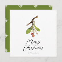 Elegante Tarjeta de Navidades Mistletoe