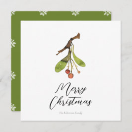 Elegante Tarjeta de Navidades Mistletoe