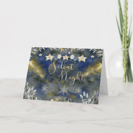 Elegante tarjeta de Navidades nocturnos silencioso