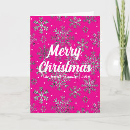 Elegante tarjeta de Navidades rosados con elegante