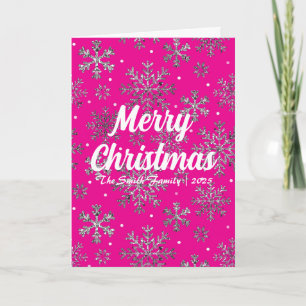 Elegante tarjeta de Navidades rosados con elegante