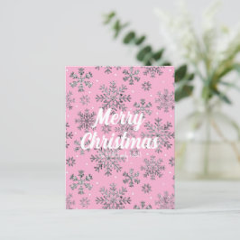 Elegante tarjeta de Navidades rosados con elegante