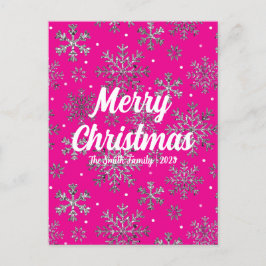 Elegante tarjeta de Navidades rosados con elegante