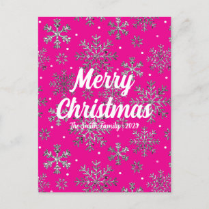 Elegante tarjeta de Navidades rosados con elegante