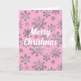 Elegante tarjeta de Navidades rosados con elegante