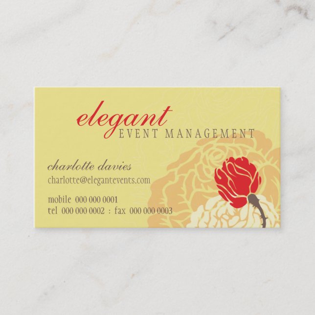 ELEGANTE TARJETA DE NEGOCIO rosa elegante (Anverso)