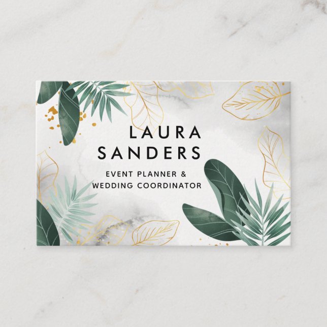 Elegante Tarjeta De Negocios De Boda Y Planificado (Anverso)