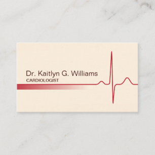Elegante tarjeta de negocios de cardiólogo de onda