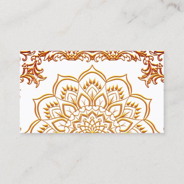 Elegante tarjeta de negocios de yoga floral de lot (Anverso)