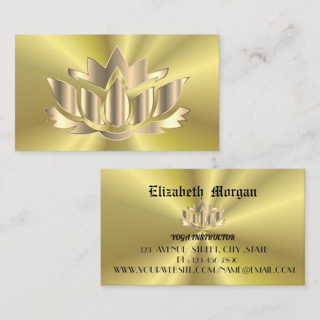 Elegante tarjeta de negocios de yoga floral de lot (Anverso / Reverso)
