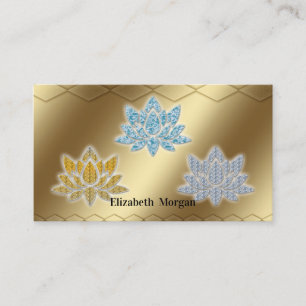 Elegante tarjeta de negocios de yoga floral de lot