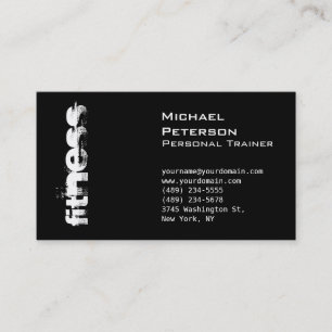 Elegante tarjeta de negocios deportiva Black Fitne