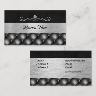 Elegante tarjeta de negocios Diamond Black Silver