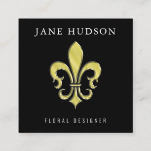 Elegante Tarjeta de Negocios Fleur de Lis Design