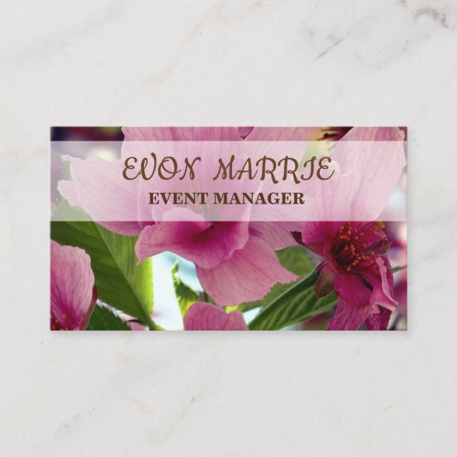 Elegante tarjeta de negocios floral (Anverso)